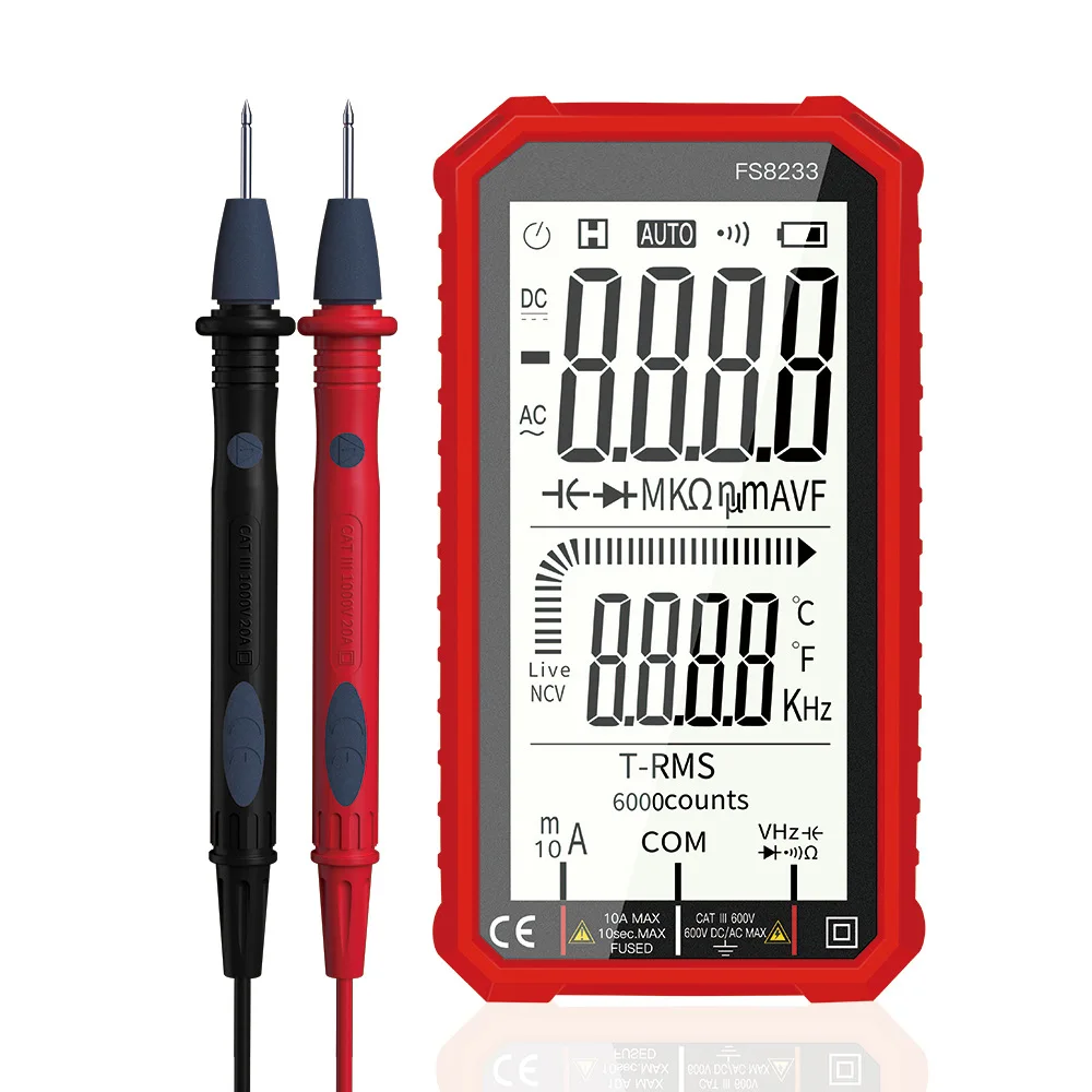 Fs8233/czd007a Digital Smart Multimeter Lcd Liquid Crystal Display