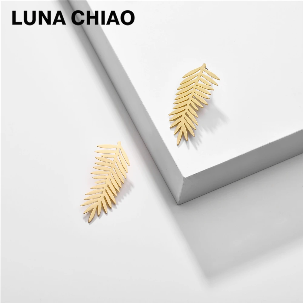 Женские матовые серьги гвоздики LUNA CHIAO модные ювелирные украшения золотого цвета