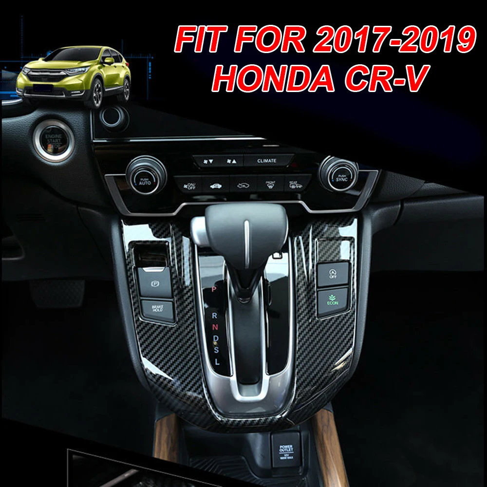 Углеродное волокно вид переключения передач Панель рамка Накладка для Honda CRV CR-V