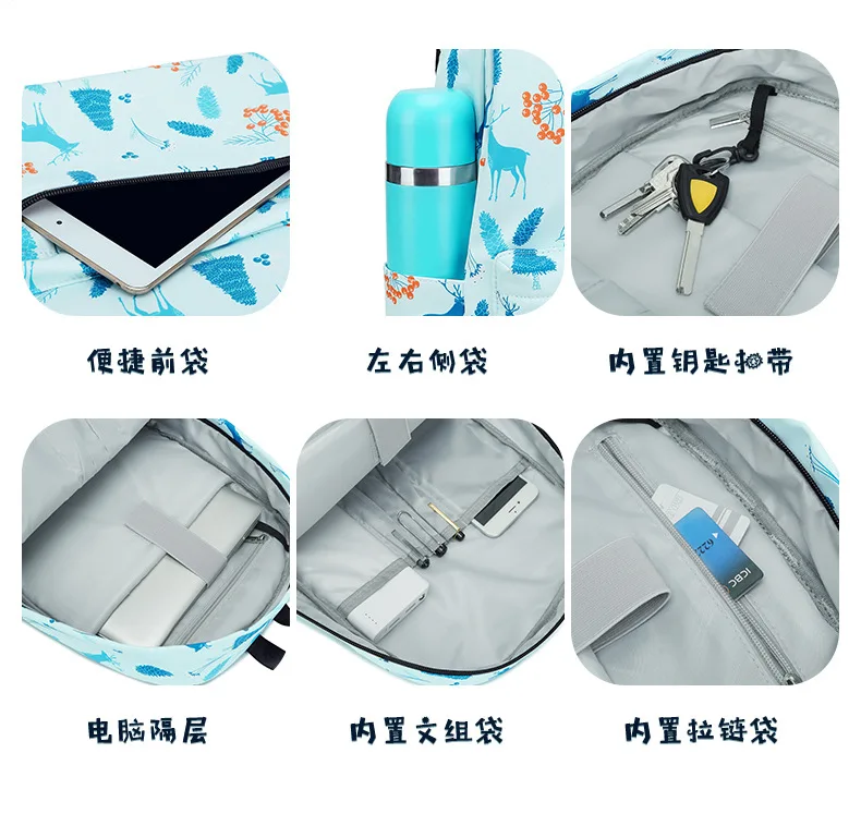 Double-shoulder Bag Female Junior Middle School Student's Bag Waterproof Campus Large-capacity Computer Backpack