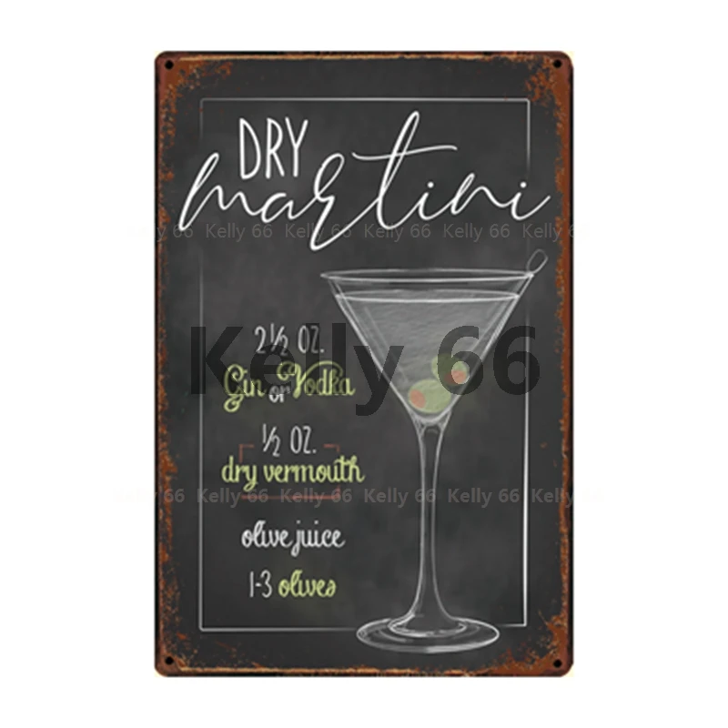 Коктейль [Kelly66] кубинская болотная Маргарита Gimlet Mai Tai металлический знак домашний