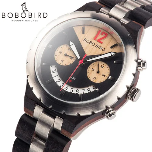 BOBOBIRD Brand Индивидуальные роскошные деревянные часы BOBO BIRD лучший бренд водонепроницаемые мужские наручные часы relogio masculino отличный подарок V-Q28 - Цвет: BOBOBIRD Brand