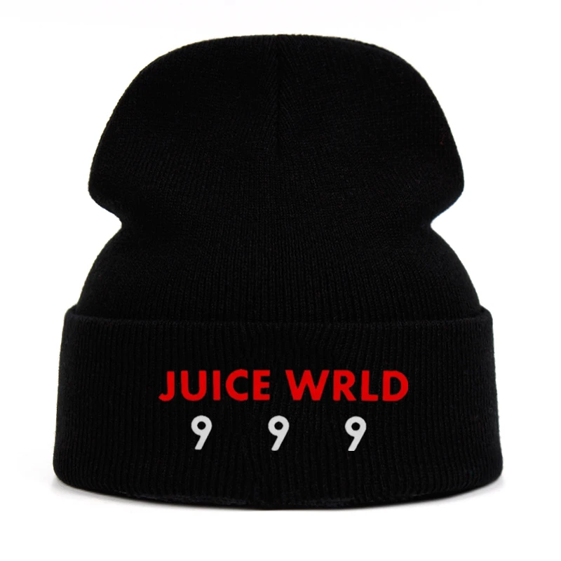 999 Juice Wrld 999, вязаная шапка с вышивкой, шапка для катания на лыжах, вязаные шапки, зимние теплые шапки для улицы - Цвет: 999