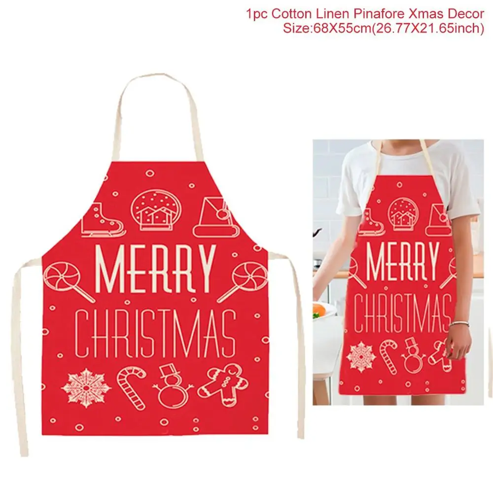 Christmas Apron-09 Huiran, Веселый новогодний фартук, Санта-Клаус, рождественские украшения для дома, Navidad, счастливый год, Рождество, кухня Noel - Цвет: Christmas Apron-09