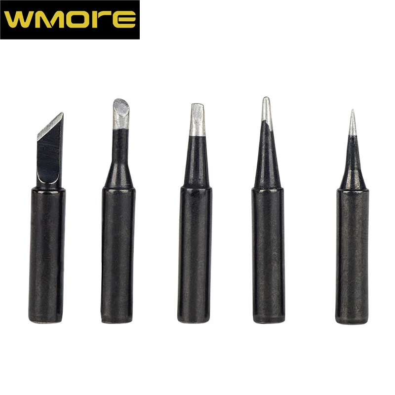 WMORE font b soldering b font iron tips black 5pcs set 900m T Lead free font