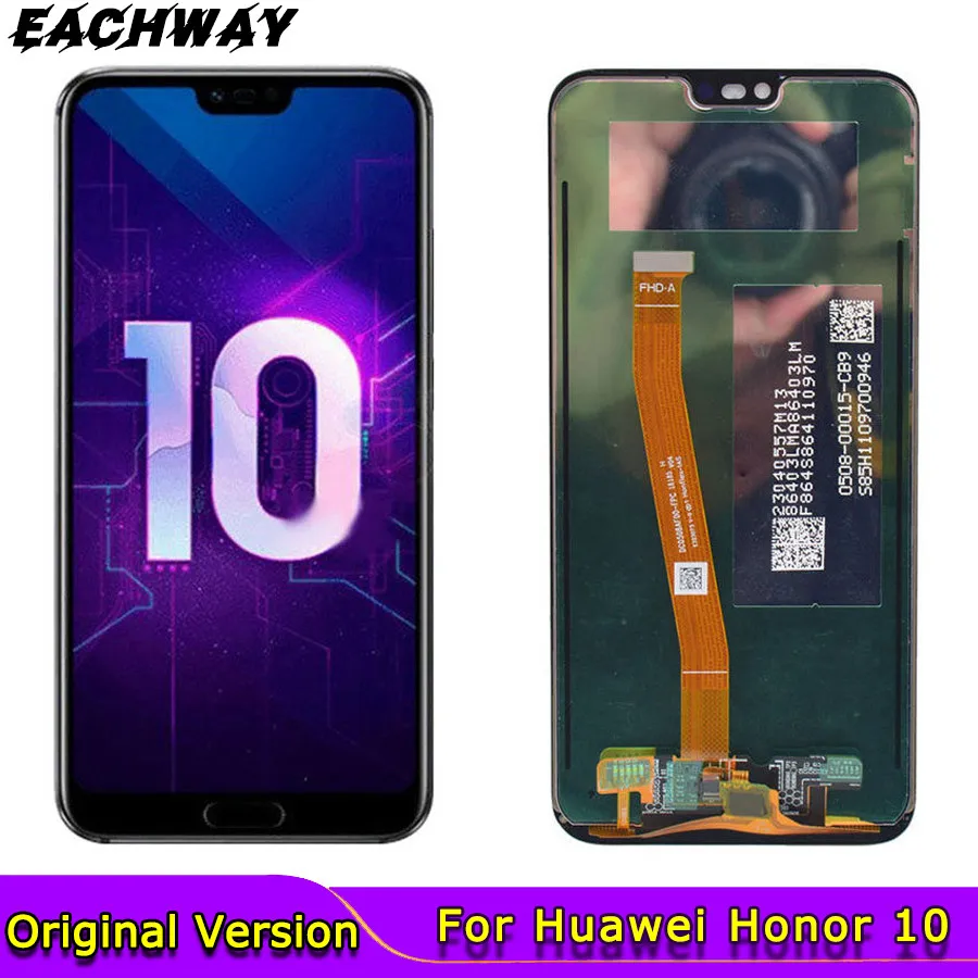 ЖК-дисплей 5 84 дюйма для Huawei Honor 10 с дигитайзером сенсорного экрана в сборе сменные