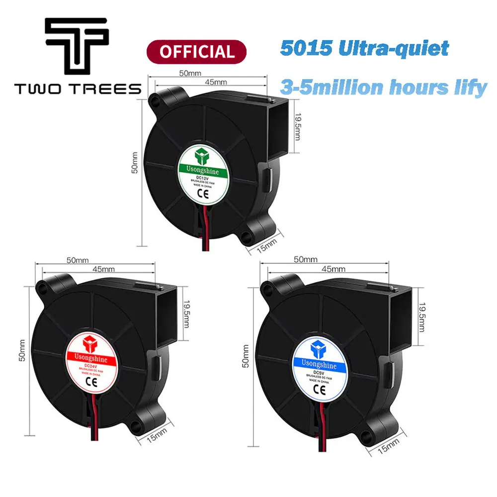 

3D printer turbine Fan Cooling fan 5015 ( 50*50*15mm ) FanSide Blower Fan extruder hotend cooling Turbo fans 3D printer 0.15A