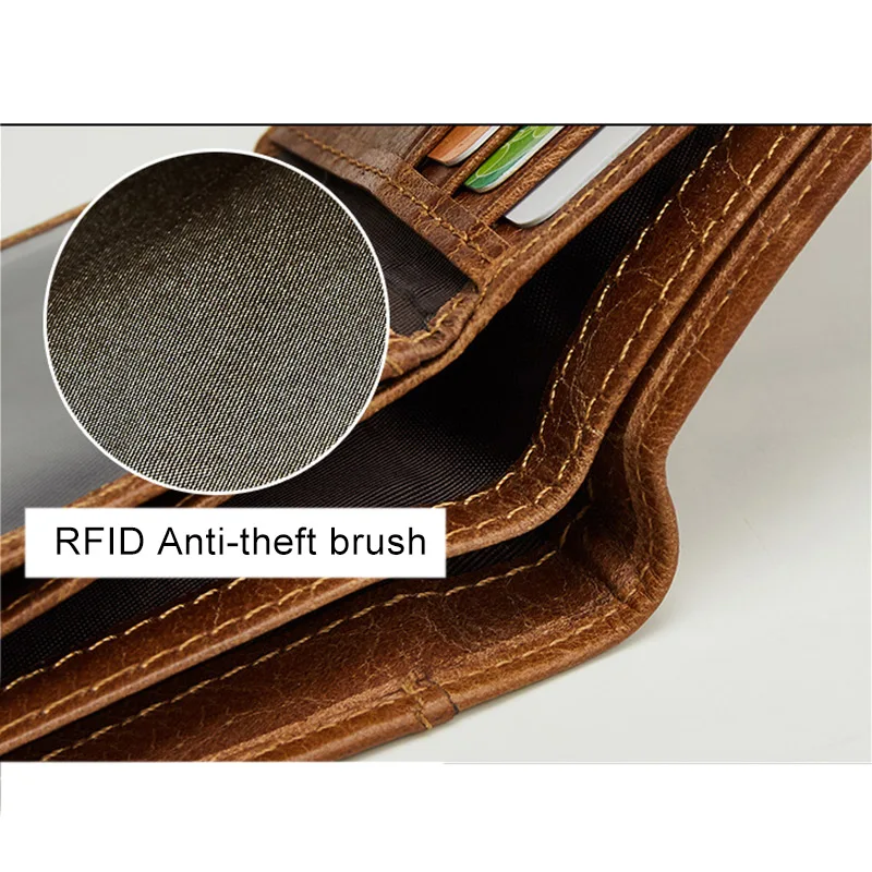 RFID кошелек из натуральной кожи мужской многофункциональный Противоугонный брелок "кисть" короткий карман для монет водительские права ID наличные клатч