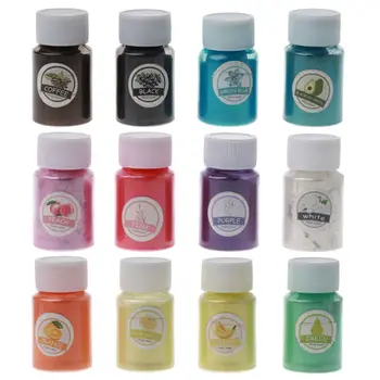 

12 Colors Mica Mineral Powder Epoxy Resin Pigment Pearlescent Pigment Natural Mica Colorant Soap Makeup Jewelry Making