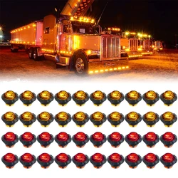 20 pces caminhão lado marcador luzes do carro luz de marcador de afastamento led frente traseira lado indicadores luz 12v fumado lente 3/4"