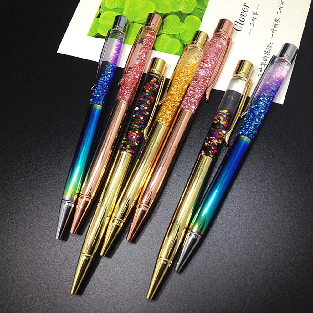 

1Pc Colorful Gold Powder Quicksand Ballpoint Pen Luxury Gold Foil Oily Ball Point Pen