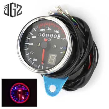

Motorcycle Speedometer 12V Motorbike Instrument Tachometer Universal Retro Odometer With LED Backlight Indicator Accessories