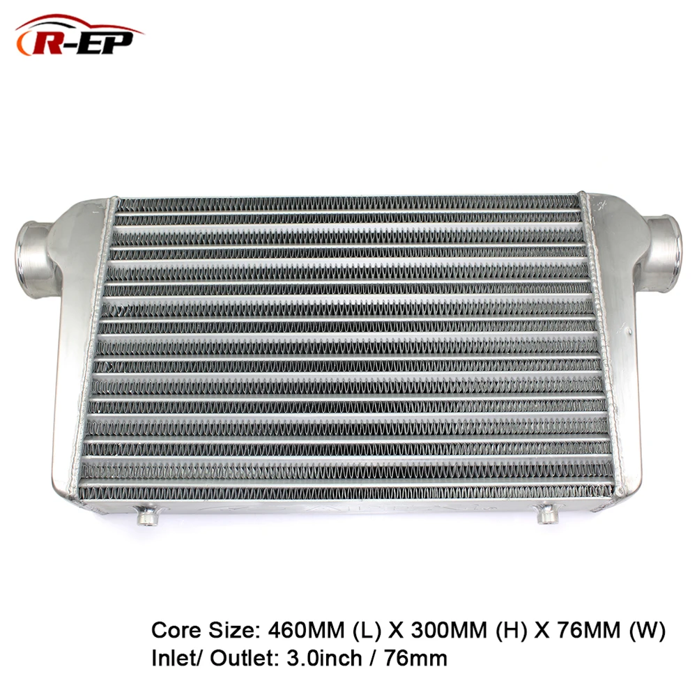 R EP Intercooler Universal 460x300x76mm Aluminum Radiator 3inch Inlet