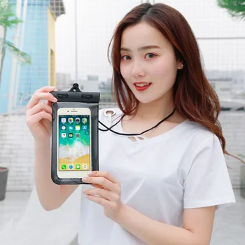 

2020 New Audio Line Waterproof Swimming Mobile Phone Bag Phones Up To 6.6 Inch With Earphone Line For Water Sports