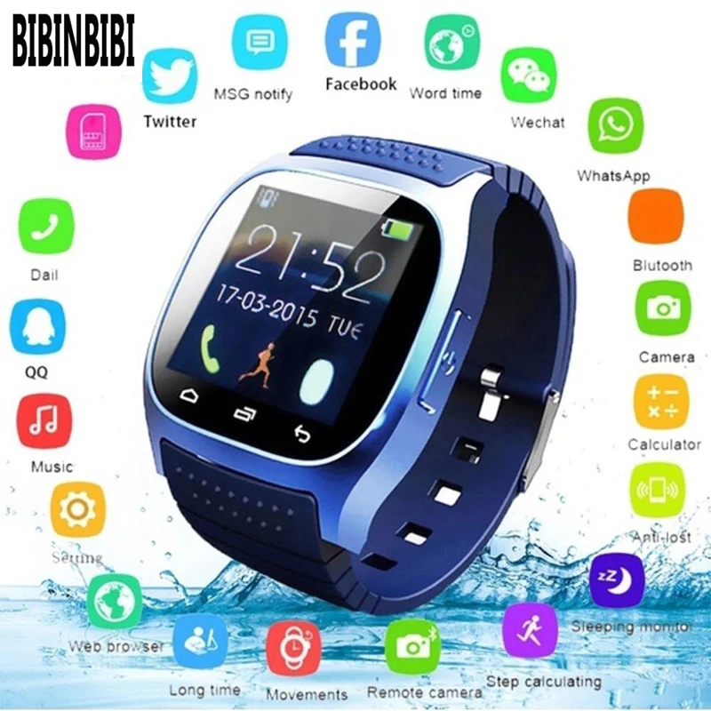 

new waterproof Smartwatch Bluetooth M26 Smart Watch Daily waterproof LED Display For Android Phone Sync Pedometer Smart Watch