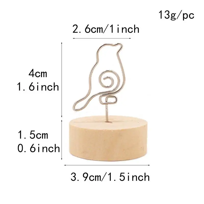 10 шт. деревянные клипсы Птица образный Круглый дерево имя карточный зажим хаки Стикеры для заметок фото держатель сиденье Примечание подставка орнамент для свадьбы