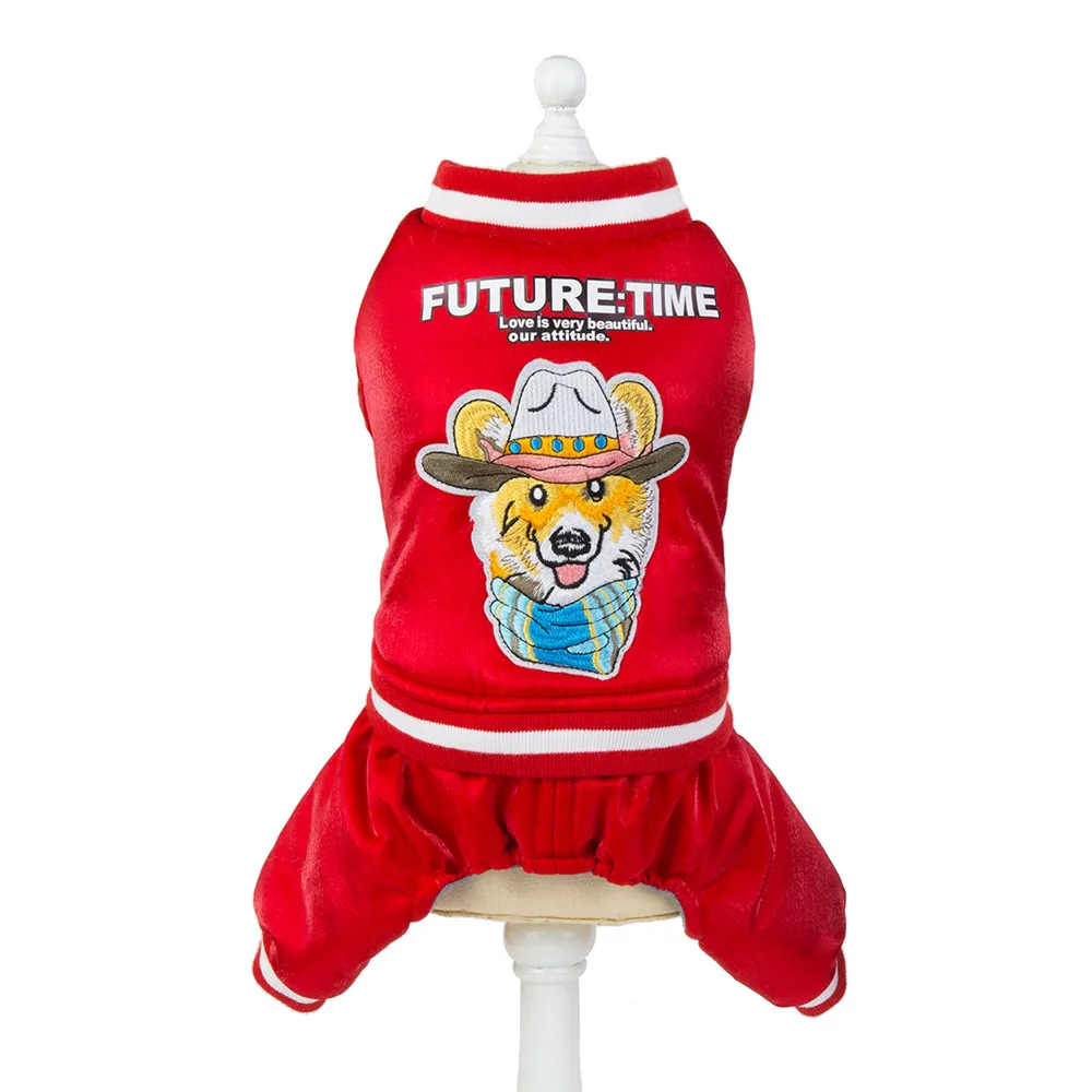 Russia Winter Pet Dog Clothes Coat Warm Outerwear Thicken Dog Clothing Jacket Pet Cat Products Clothes For Dogs Puppy Jumpsuit - Цвет: red happy dog