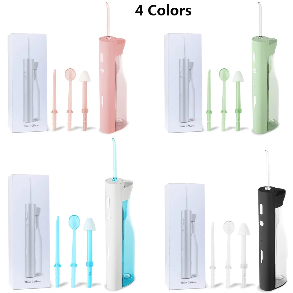 

Cesoon Portable Oral Irrigator Dental Water Flosser Tips USB Cordless Rechargeable Waters Jet Flossing IPX7 Teeth Cleaning Tool