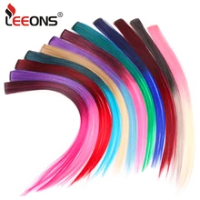 57Color Ombre Hairpiece Clip On Synthetic Fiber Straight Hair Extensions Clip In Hair Extension Strands Hair On Hairpins Rainbow