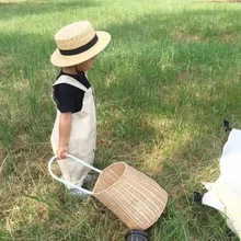 

Children's photography props trolley pull car Nordic wind pull car straw pull car photo accesspries outdoor newborn props