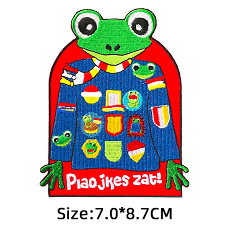 2021 Oeteldonk Emblem Frog Carnival for Netherland Emblems Full Embroidered Iron on Embroidery Patches for Clothing Applique F 2021 Oeteldonk Emblem Frog Carnival for Netherland Emblems Full Embroidered Iron on Embroidery Patches for Clothing Applique F
