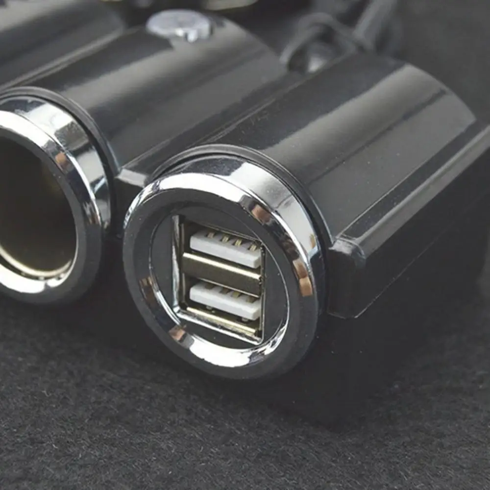 Универсальный автомобильный один для трех прикуривателей независимый переключатель автомобильное зарядное устройство Автомобильное двойное USB зарядное устройство автомобильное зарядное устройство