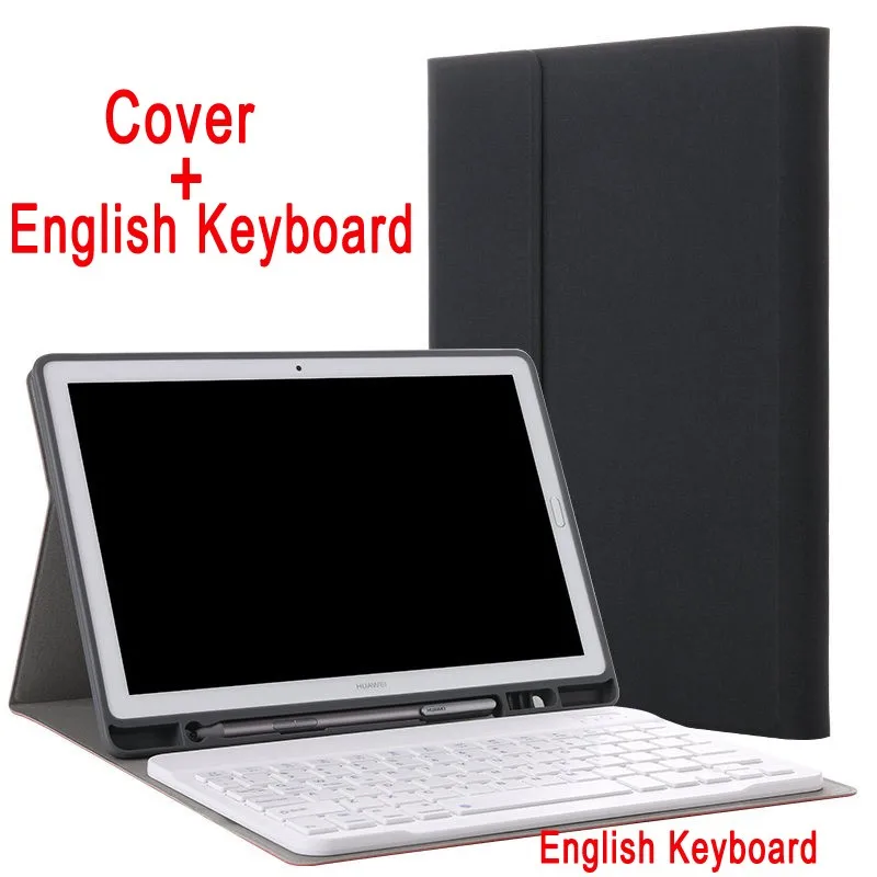 English Keyboard Отсоединяемый беспроводной Bluetooth клавиатура карандаш держатель чехол для huawei Mediapad M5 10 Pro 10,8 с защитной пленкой для экрана стилус - Цвет: English Keyboard