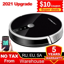 LIECTROUX C30B Robot Vacuum Cleaner Map Navigation|WiFi App|5000Pa Suction|Smart Memory|Electric WaterTank|Wet Mopping|Disinfect