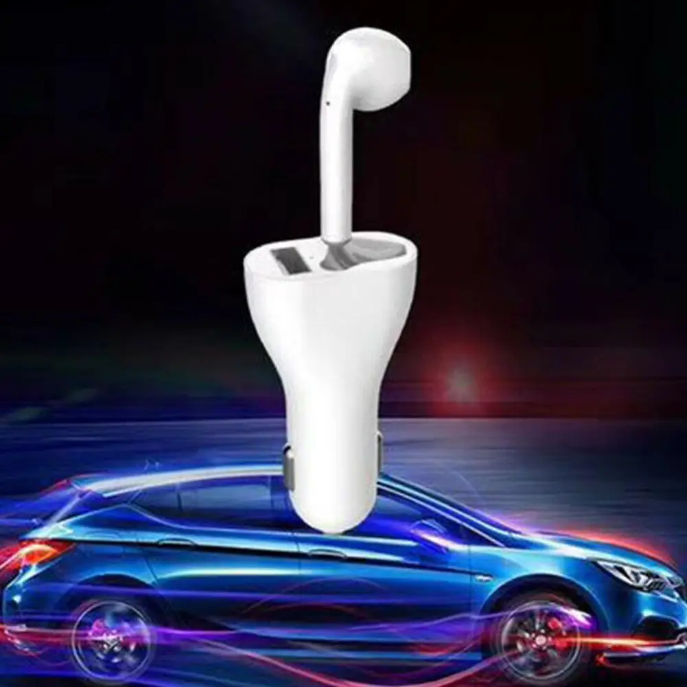 USB 2,0 Автомобильный многофункциональный беспроводной Bluetooth наушник+ зарядное устройство автомобильное зарядное устройство два в одной кнопке bluetooth-гарнитура