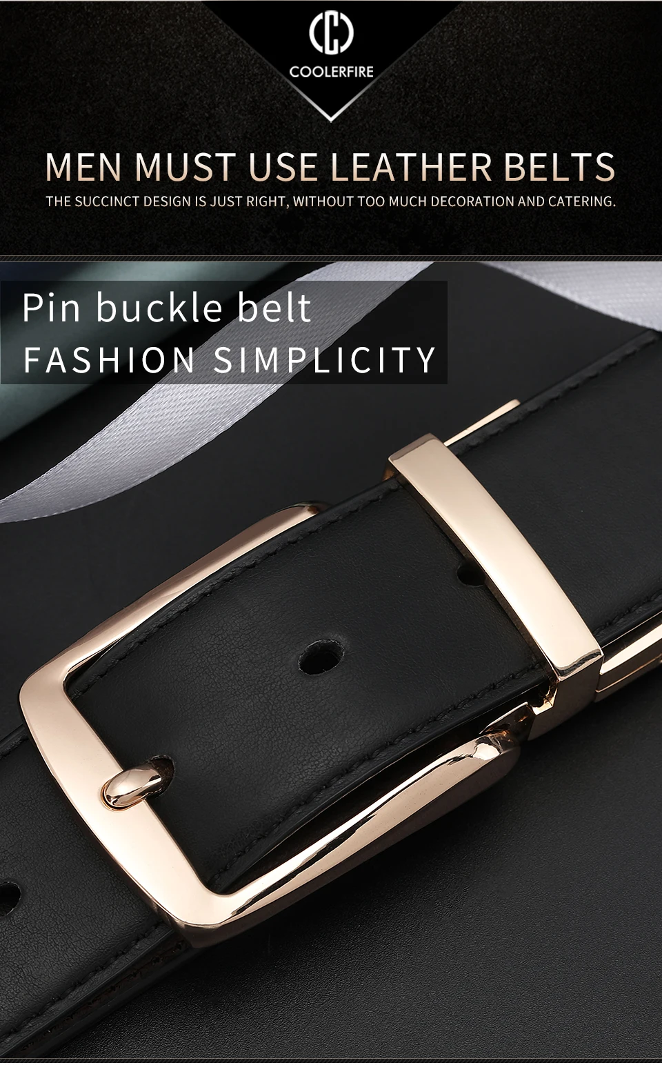 Men Reversible Dress Belts Casual High Quality Belt Genuine Leather Belt Male Vintage Luxury Coolerfire HQ108