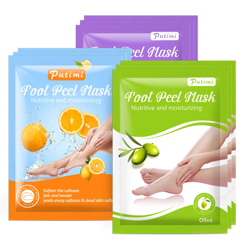 

PUTIMI 6pcs 3pair Foot Mask Remove Callus Peel Dead Skin Pedicure Spa Socks Whitening Nourishing Exfoliating Foot Mask for Legs