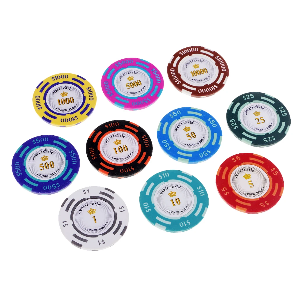 10 шт. фишки для покера игрушки чипы монеты невалютных покер, казино фишки игры маджонг многоцветные фишки