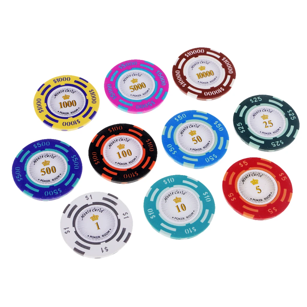 10pcs Poker Chips Toys Chips Coins Non-Currency Poker Casino Chips Mahjong Games Multi-color Chips