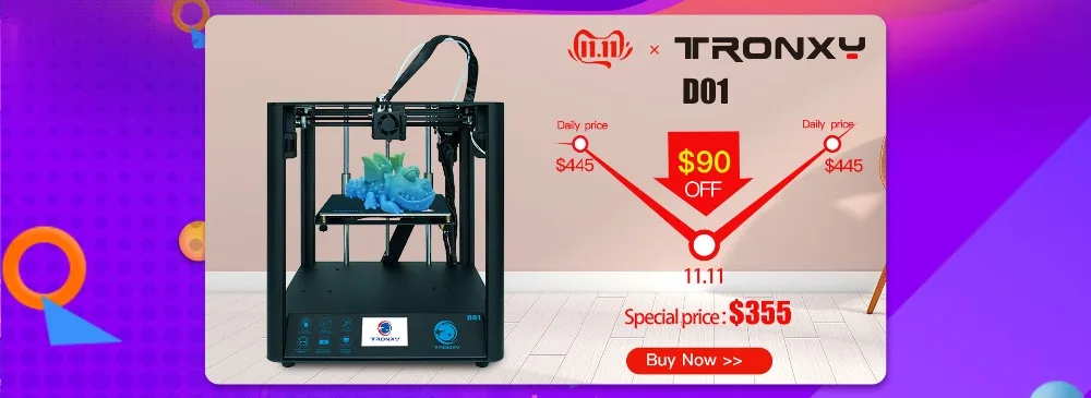 TRONXY D01 3d принтер DIY CoreXY TITAN экструдер Core XY промышленная линейная направляющая 3D машина 3,5 дюймов сенсорный экран