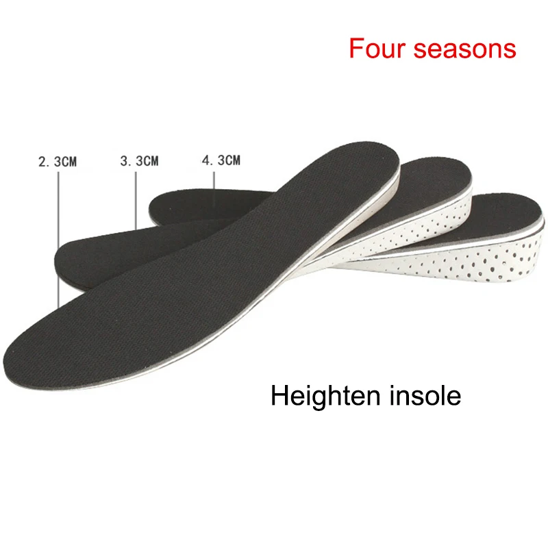 black 2.3cm full 1 пара, для женщин и мужчин, увеличивающие рост стельки, дышащие, противоударные, прочные, обувь, колодки, подъемные колодки, стельки для обуви унисекс - Цвет: black 2.3cm full