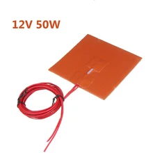 1 шт. 100x100 мм 12 В 50 Вт силикагель универсальный силиконовый Нагреватель Коврик для 3D-принтера Подогрев кровати коврик