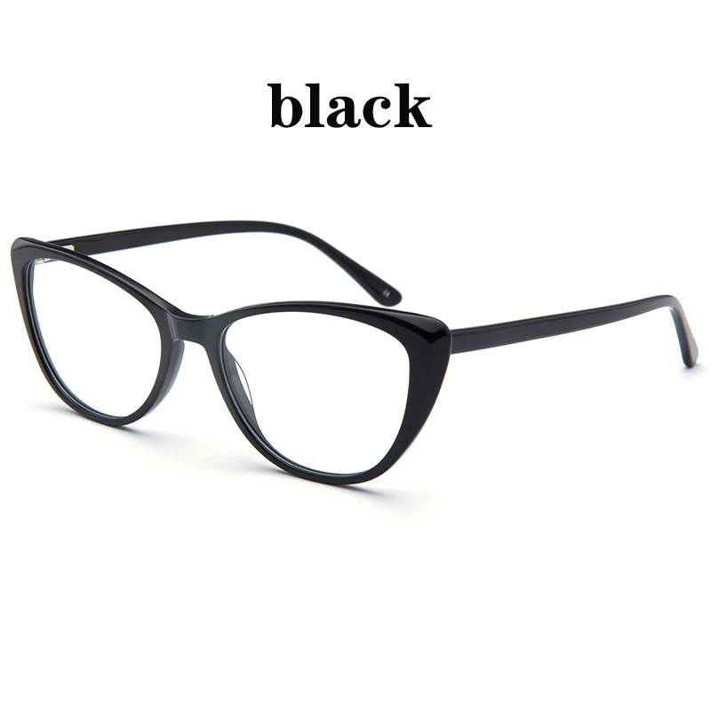 Кошачьи очки monturas de lentes mujer oculos grau feminino очки прозрачные, оправа оптические прозрачные линзы уксусная кислота opticos - Цвет оправы: Черный