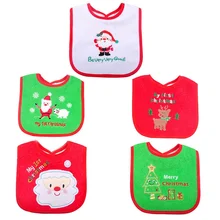 Бандана для малышей нагрудники для новорожденных Санта Клаус Bavoir для малышей слюнявчик медведь полотенце вышитое Babero Рождественский подарок