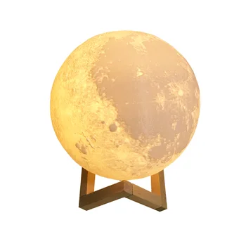 

2020-Rechargeable 3D Print Moon Lamp 2 Color Change Switch Bedroom Bookcase Night Light New BJStore