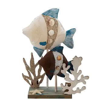 

Ornament Mediterranean Coral and Fish Vintage Creative Decoration Adornment Crafts Home Decor for Desktop Home Office Aquarium