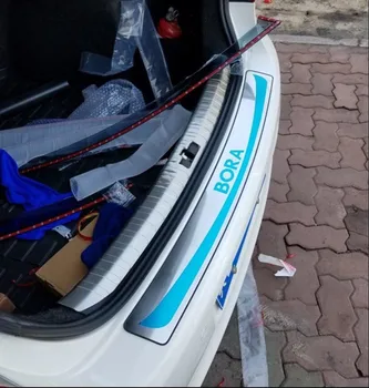 

Stainless steel For 2013 -2015 Bora rear guard plate rear bar trim strip tail door pedal Retrofit Accessories