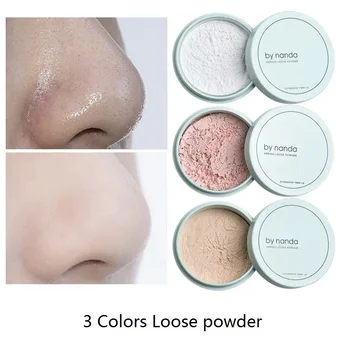 

3 Color Loose Powder Oil-Control Concealer White Face Makeup Mineral Translucent Setting Finish Matte Foundation
