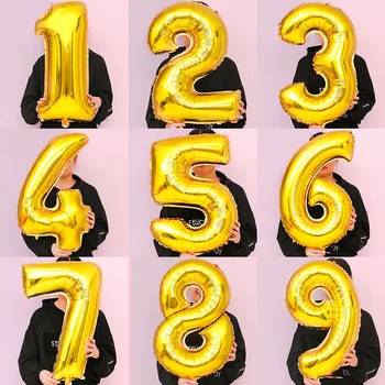 

32 Inch Big Foil Birthday Balloons Air Helium Number Balloon Figures Happy Birthday Party Decorations Kid Baloons Birthday Balon
