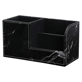 

Black Marble Leather Desk Stationery Organizer Pen Pencil Holder Pen Container