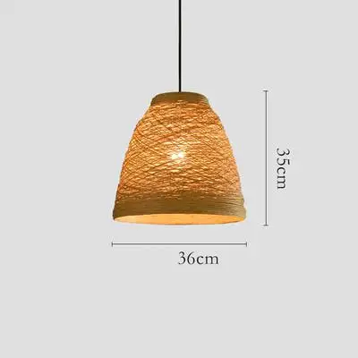 Creative Idyllic Rattan Weaving Hemp Rope Pendant Lamp Coffee Shop Farm Bar Restaurant American Country Hanging Light Fixtures - Цвет корпуса: A Large