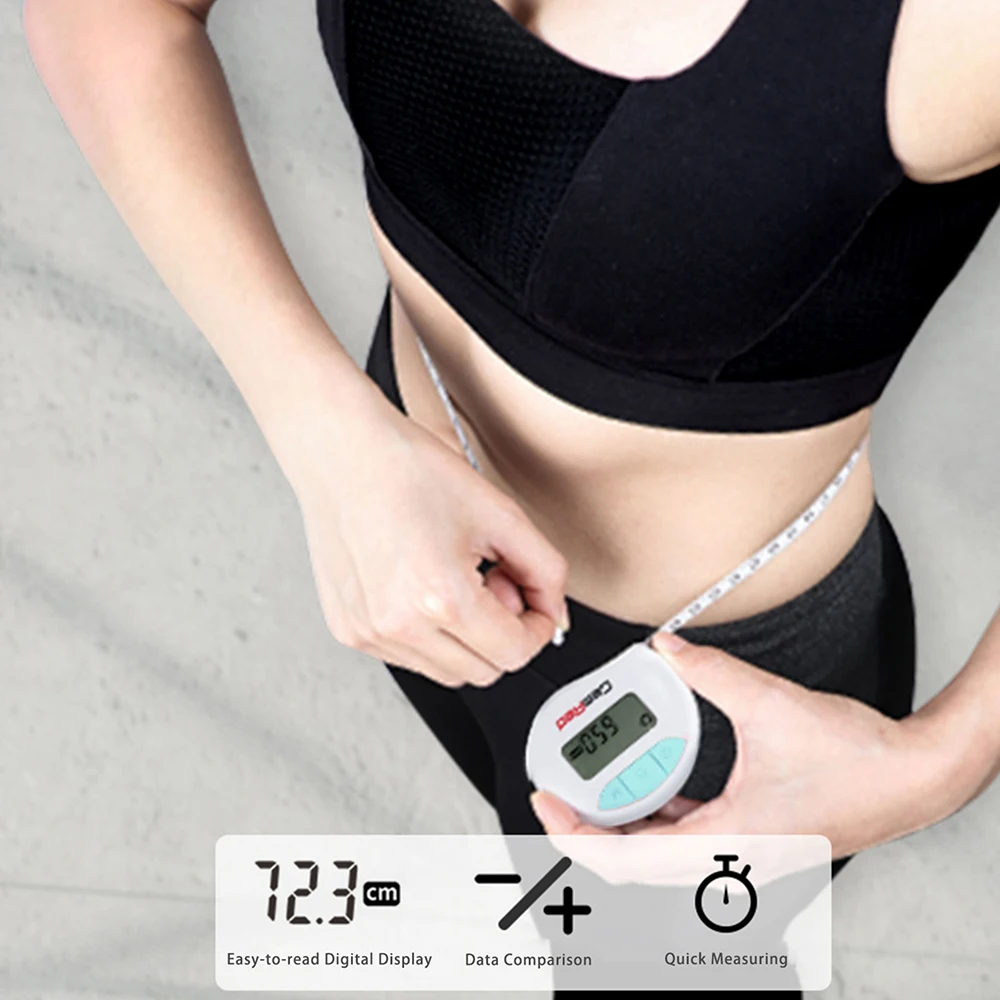 Digital Measuring Tape Accurately Measures Body Part Circumferences Digital Display Records Results Measurements Pink/Blue