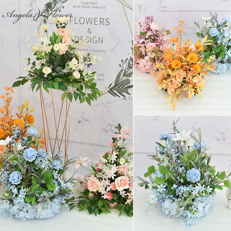 

Wedding simulation road lead flower bouquet props hotel stage T platform artificial flower ball hopping mall soft decor ornament