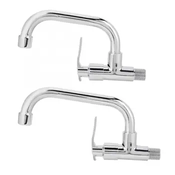 

G1/2in Wall Mounted Single Cold Water Tap Sink Water Faucet for Home Kitchen Use Brass Body + Stainless Steel Tube