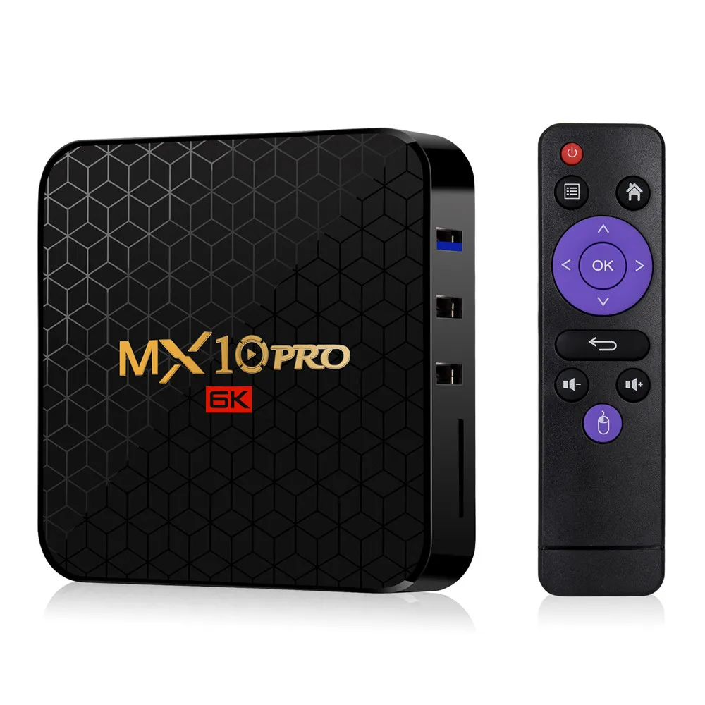 64GB Android 9,0 tv Box MX10 PRO 4 Гб ram 64 Гб Wifi Allwinner H6 четырехъядерный USB 3,0 6K проигрыватель google Youtube Tanix телеприставка - Цвет: 64GB