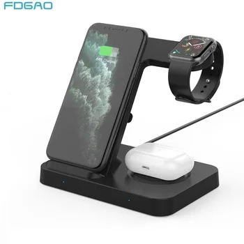 

15W 3 in 1 Wireless Charger Stand for Samsung S10 S20 iPhone 11 X XS XR 8 Fast Charging Dock Station For Apple Watch Airpods Pro